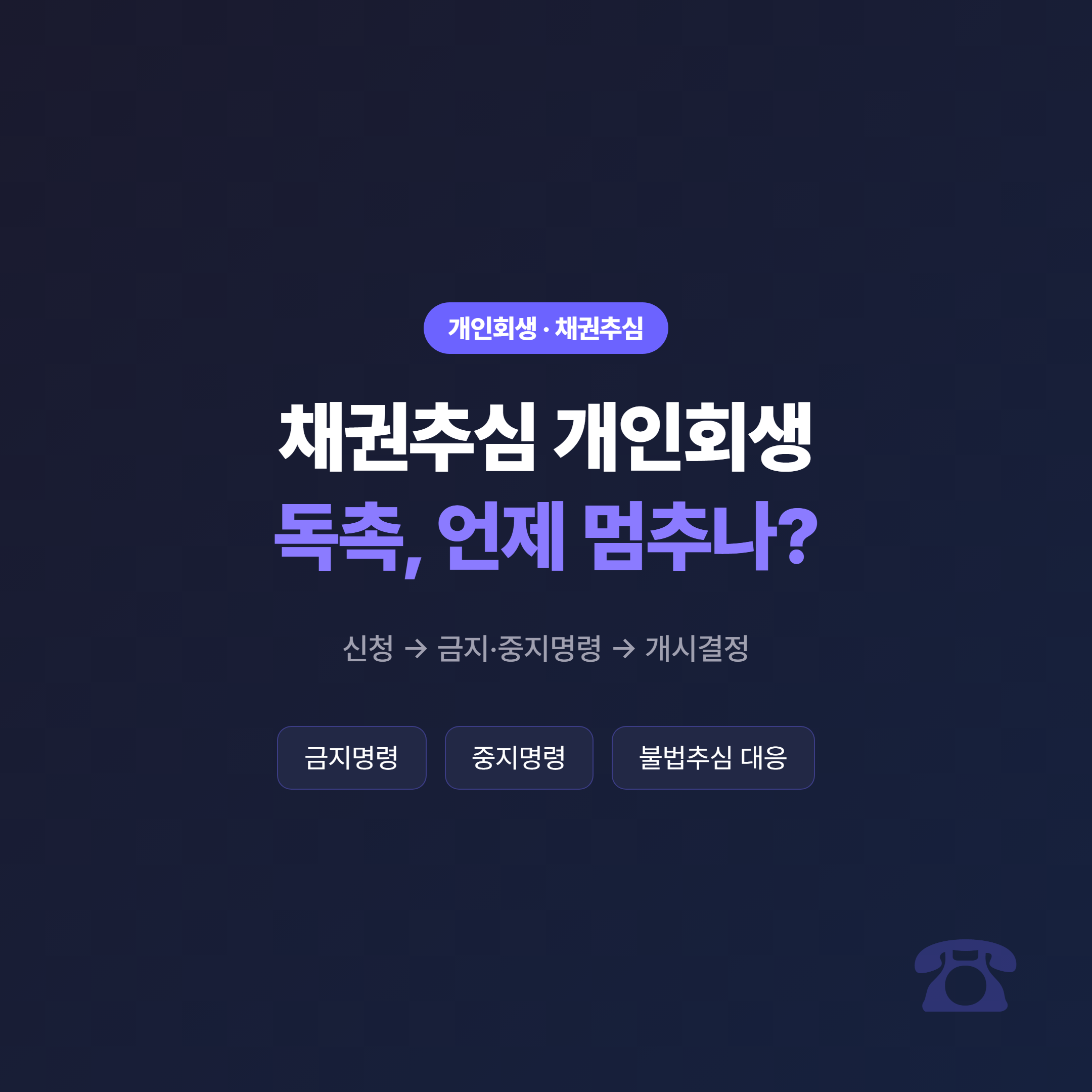 채권추심 개인회생 - 독촉·추심이 멈추는 순서와 불법 추심 대응 썸네일