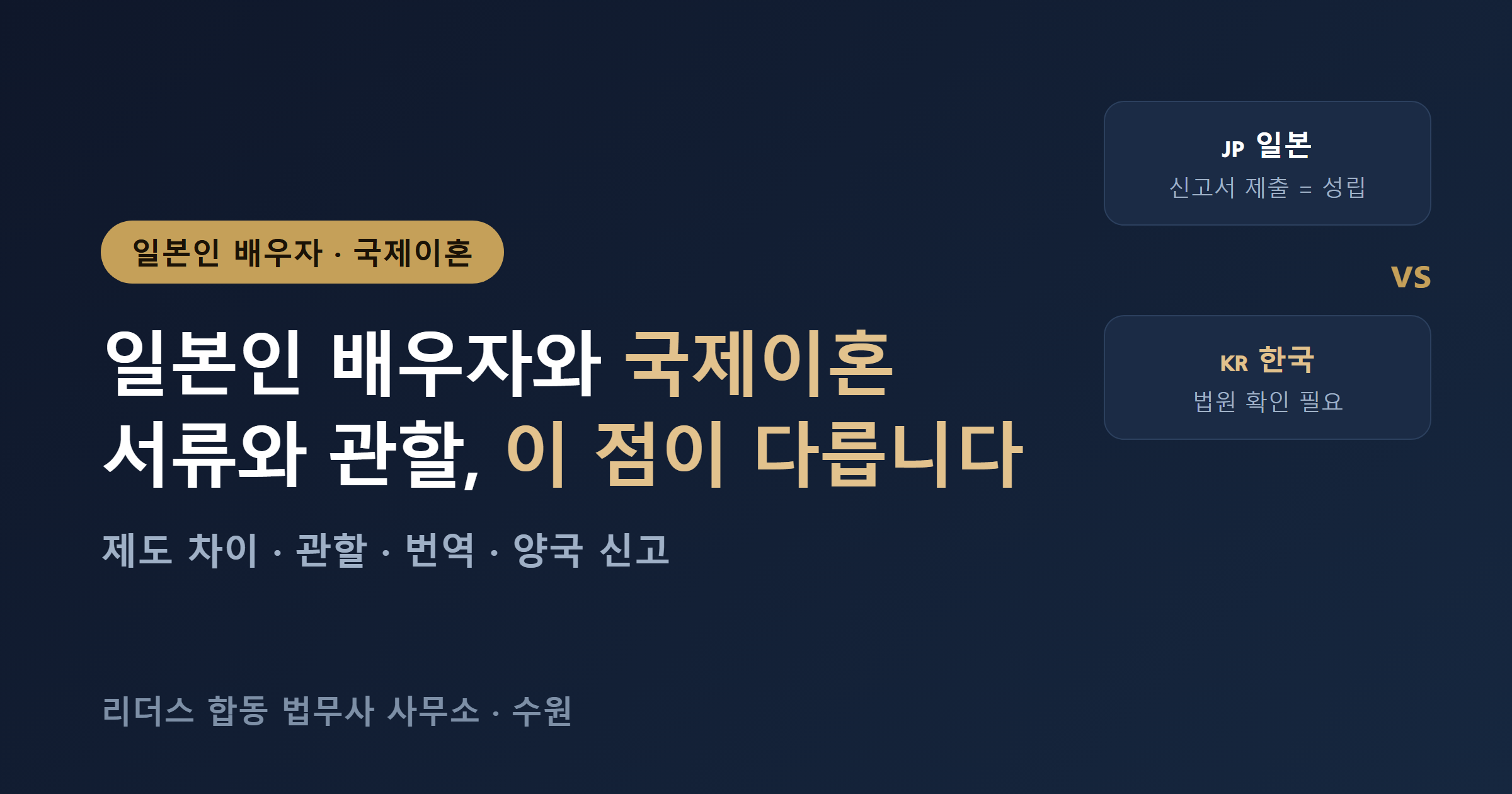 일본인 배우자와 국제이혼 서류와 관할 대표 이미지
