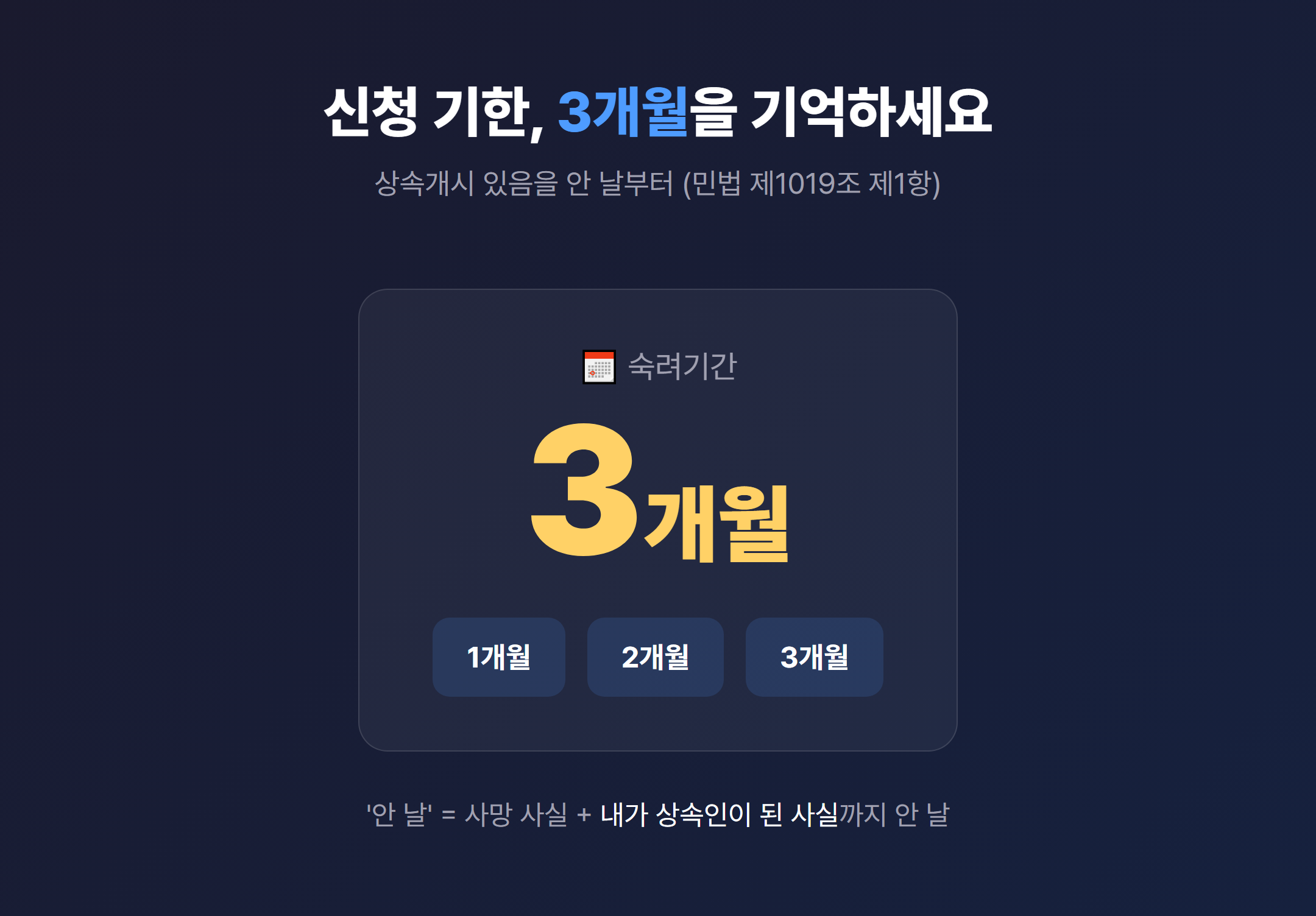 3개월 숙려기간을 강조한 달력 형태의 일러스트