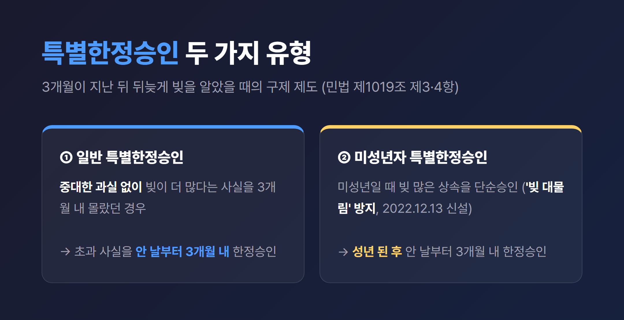 특별한정승인 두 가지 유형을 정리한 도표