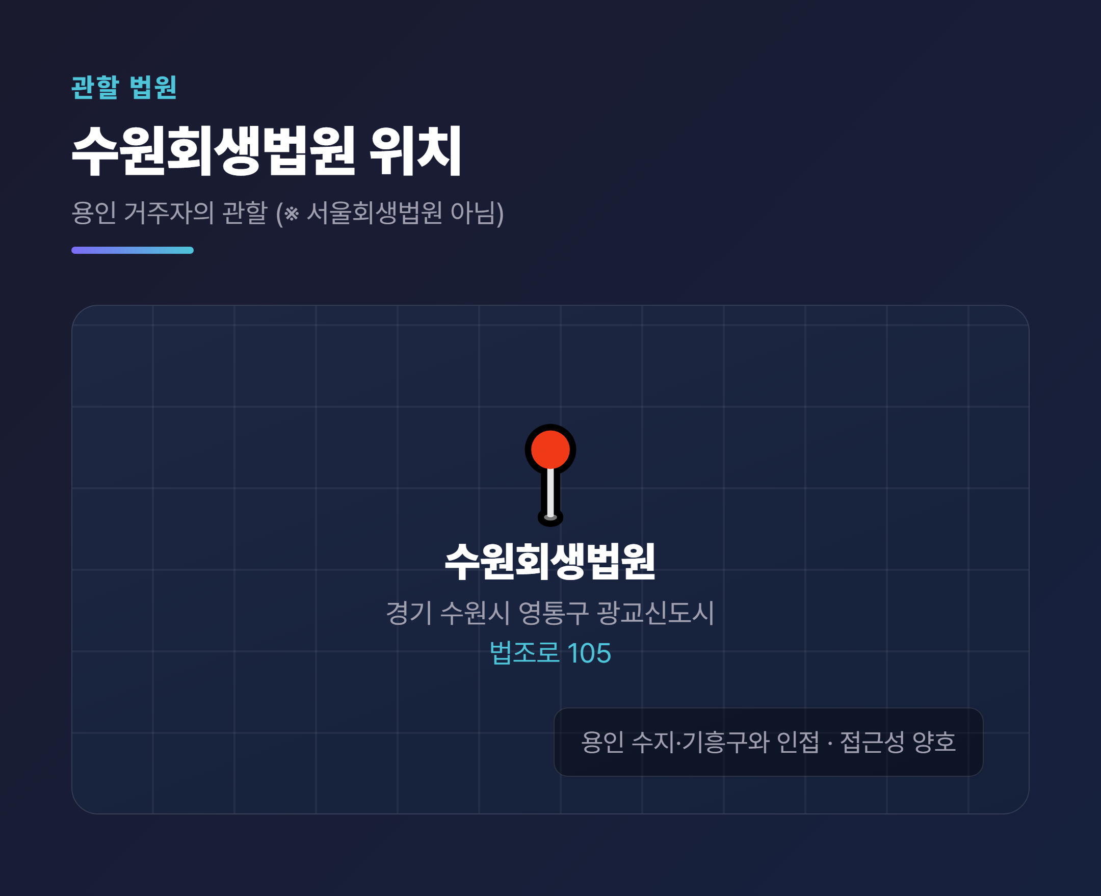 수원회생법원 위치 (광교신도시)